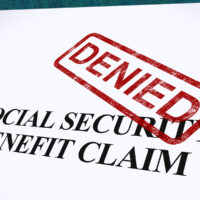 Social Security Claim Denied Stamp Showing Social Unemployment Benefit Refused