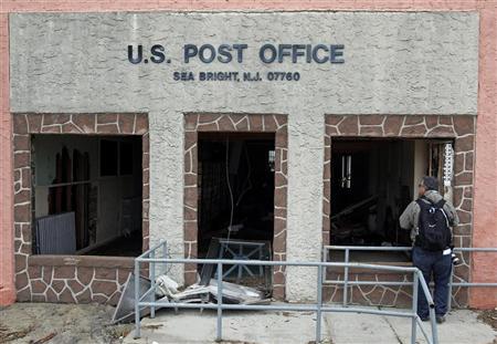 U.S. Post Office building damaged by Hurricane Sandy is seen in Sea Bright U.S. Post Office building damaged by Hurricane Sandy is seen in Sea Bright