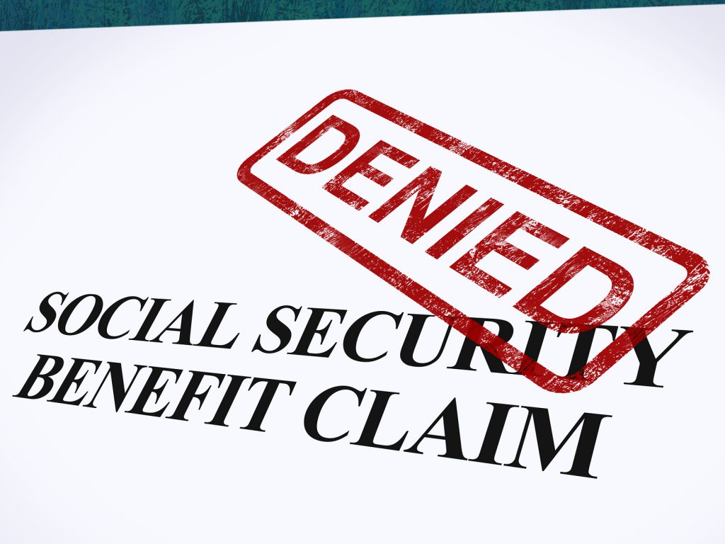 Social Security Claim Denied Stamp Shows Social Unemployment Ben