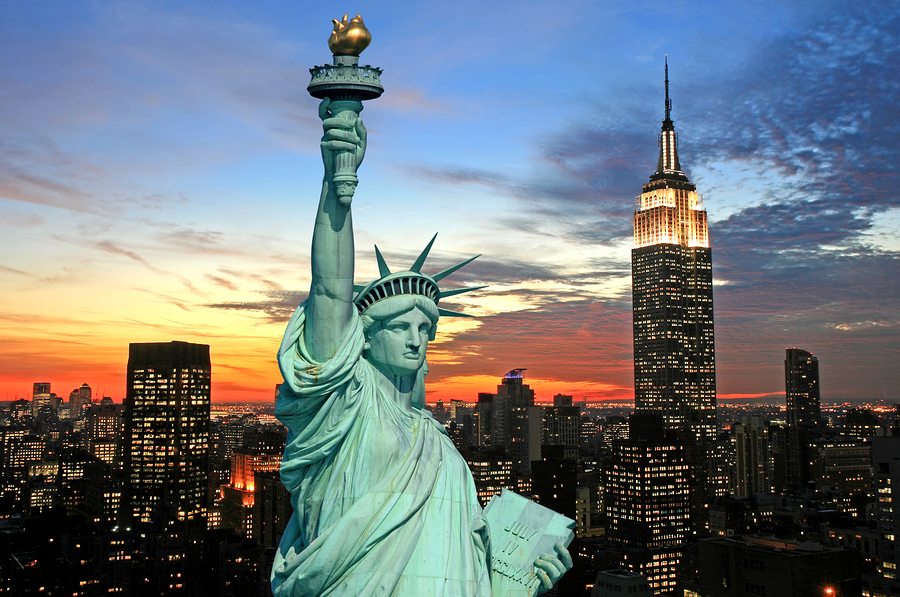 The Statue Of Liberty And New York City Skyline The Statue Of Liberty And New York City Skyline