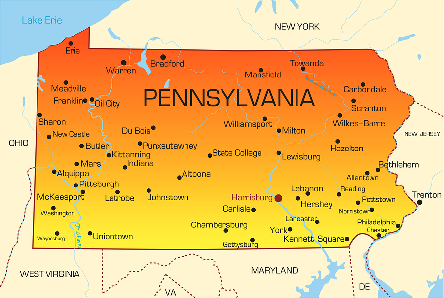 Pennsylvania map Chester